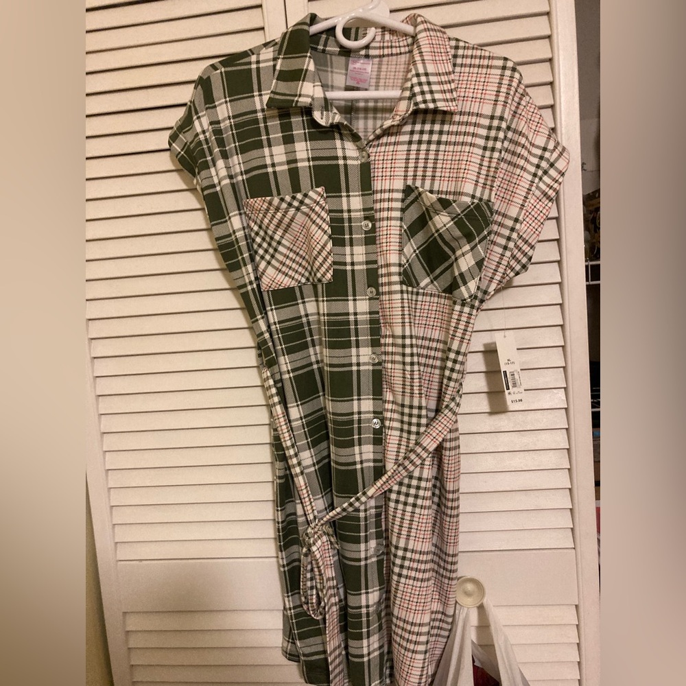 Two tone plaid dress
